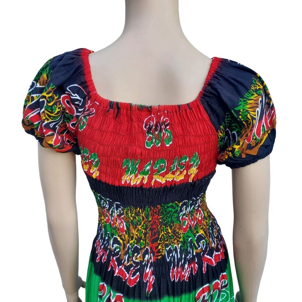 Bob Marley Maxi Dress S M L XL Reggae Rasta Jamaica One Love - Picture 10 of 11